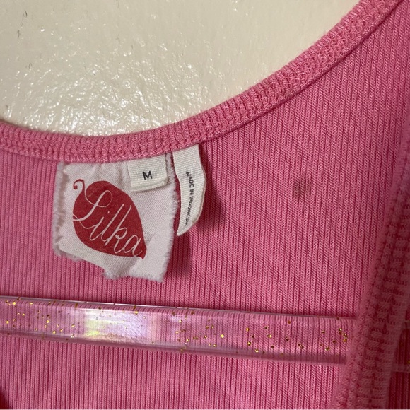 Lilka Anthropologie Pink Rayon Spandex Flowy Tank Top - Picture 9 of 9